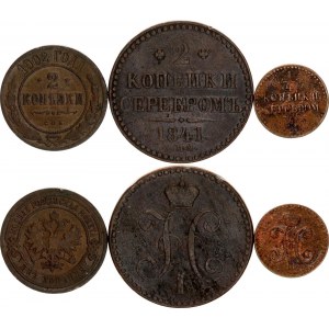 Russia Lot of 3 Coins 1841 - 1902