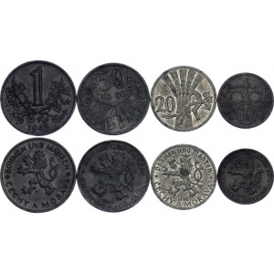 Bohemia & Moravia Lot of 4 Coins 1940 - 1943
