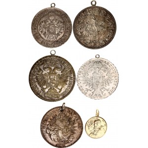Europe Lot of 6 Coin-like Decorations 1633 -1780