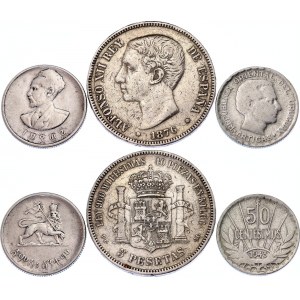 World Lot of 3 Silver Coins 1876 - 1943