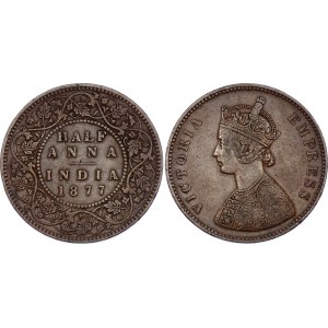 British India 1/2 Anna 1877