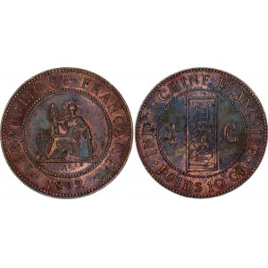 French Indochina 1 Centime 1892 A Paris