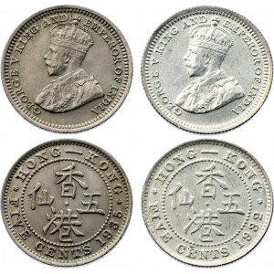 Hong Kong 2 x 5 Cents 1932 - 1935