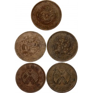 China Empire 5 x 20 Cash 1902 - 1906