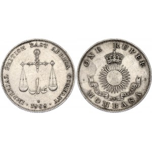 British West Africa - Mombasa 1 Rupee 1888 H