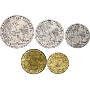 Comoros Lot of 5 Coins 1964