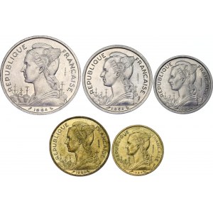 Comoros Lot of 5 Coins 1964