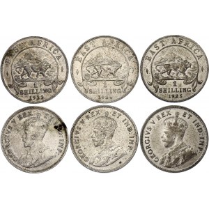 East Africa 3 x 1 Shilling 1922 - 1925