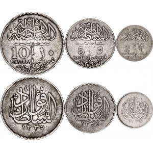Egypt 2 - 5 - 10 Piastres 1920 H AH 1338