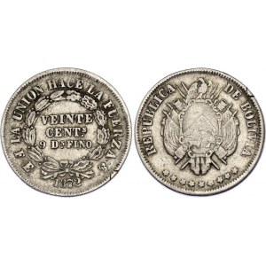 Bolivia 20 Centavos 1872 FE