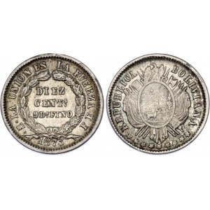 Bolivia 10 Centavos 1873 FE