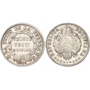 Bolivia 20 Centavos 1876 PTS FE
