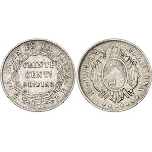 Bolivia 20 Centavos 1877 PTS FE