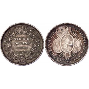 Bolivia 50 Centavos 1892 PTS CB