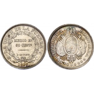 Bolivia 50 Centavos 1897 PTS CB