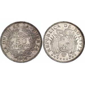 Bolivia 50 Centavos 1909 H
