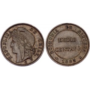 Chile 1/2 Centavo 1893 So
