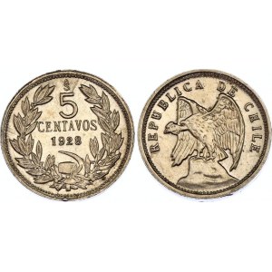 Chile 5 Centavos 1928 So