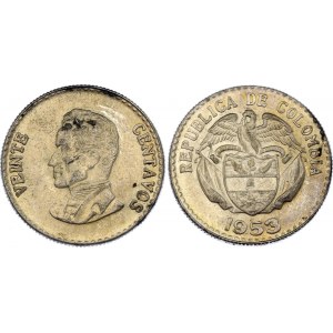 Colombia 20 Centavos 1953 B