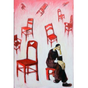 Miro White, So many chairs to choose from.... But all red, 2018