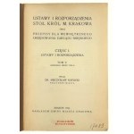 issued by Dr. Mieczyslaw Kaplicki President of the City, Laws and Decree of the Stoł. King. M. Krakow and Regulations for the Internal Office of the City Board. Part I. Volume V