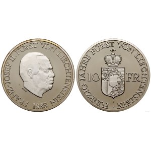 Liechtenstein, zestaw 50 i 10 franków, 1988