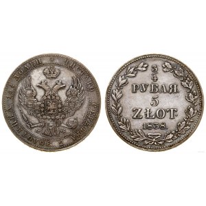 Poland, 3/4 ruble = 5 zlotys, 1838 MW, Warsaw