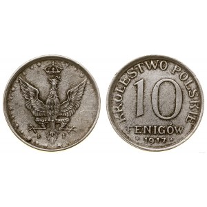 Polska, 10 fenigów, 1917 F, Stuttgart