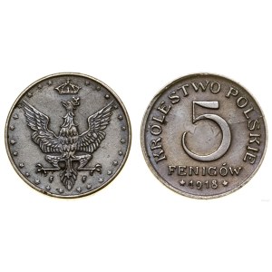 Polen, 5 fenig, 1918 F, Stuttgart