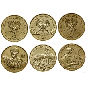 Poland, 3 x 2 gold set, 1999, Warsaw