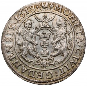 Zygmunt III Waza, Ort Gdańsk 1618 - liść klonu