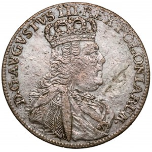 August III Sas, Ort Lipsk 1754 EC - wąska głowa