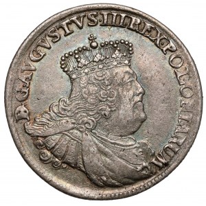 August III Sas, Ort Lipsk 1755 EC - małe z PUKLAMI
