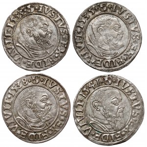 Prusy, Albrecht Hohenzollern, Grosze Królewiec 1533-1541 - zestaw (4szt)