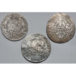 Jan II Kazimierz, Ort 1655-1668 - zestaw (3szt)