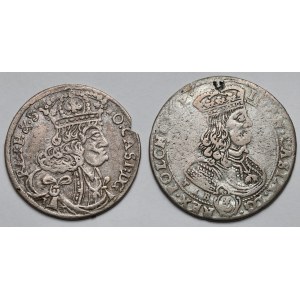 Jan II Kazimierz, Ort 1657-1668 - zestaw (2szt)