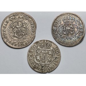 August II Mocny i August III Sas, 1/12 talara 1704-1738 - zestaw (3szt)