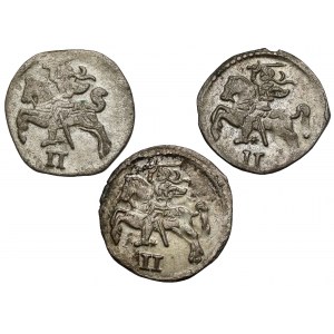 Zygmunt II August, Dwudenary Wilno 1566-1570 - zestaw (3szt)