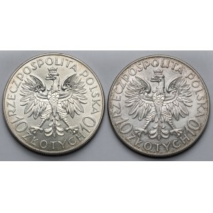 10 złotych 1933 Sobieski i Traugutt - zestaw (2szt)