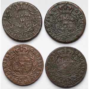 Poniatowski, Trojaki 1767-1788 - zestaw (4szt)