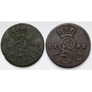 Poniatowski, Grosze 1769-g i 1791 MV - zestaw (2szt)