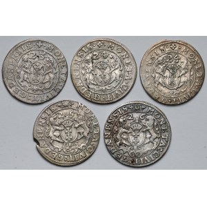 Zygmunt III Waza, Ort Gdańsk 1623-1626 - zestaw (5szt)