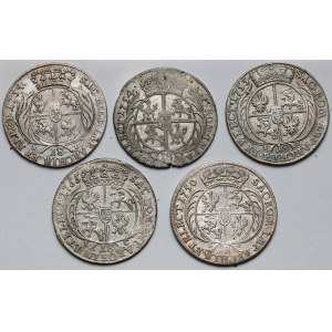 August III Sas, Ort Lipsk 1754-1756 EC - zestaw (5szt)
