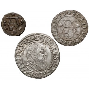 Prusy, Albert Hohenzollern, Denar, szeląg i grosz 1542-1559 - zestaw (3szt)