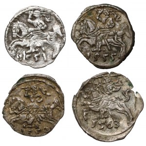 Zygmunt II August, Denar Wilno 1551-1563 - zestaw (4szt)