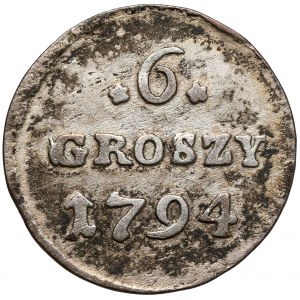 Poniatowski, 6 groszy 1794 - drugi typ tarczy