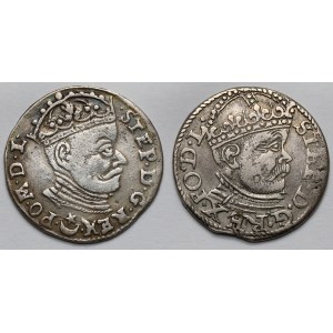 Stefan Batory, Trojak Wilno 1581 i Ryga 1585 - zestaw (2szt)
