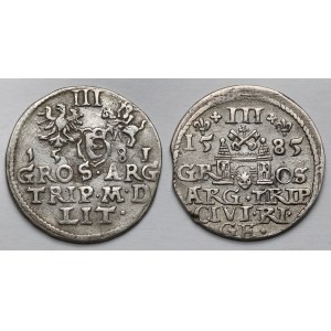 Stefan Batory, Trojak Wilno 1581 i Ryga 1585 - zestaw (2szt)
