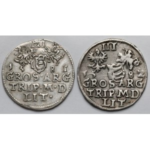 Stefan Batory, Trojak Wilno 1581 i 1582 - zestaw (2szt)