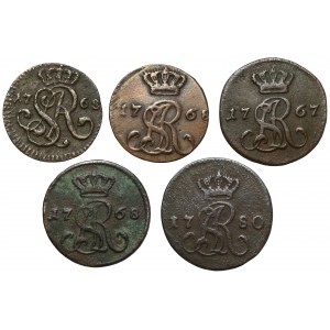 Poniatowski, Półgrosze i szelągi 1767-1780 - zestaw (5szt)